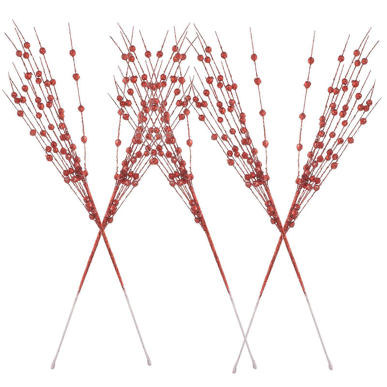 Artificial Berry Twig Stems Special Occasions Home Users Red 50CM 5Pcs