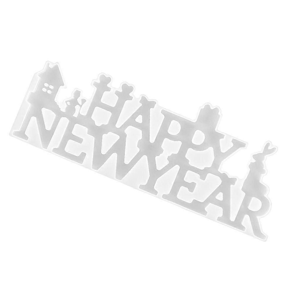 Silicone Diy Happy Birthday Letters Ornament Mold Craft Creation Rectangular Simple Design 1Pack