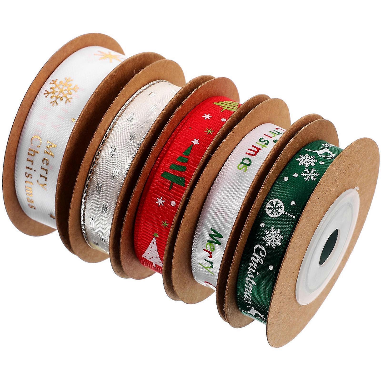 Present Wrapping Ribbon Festive Style Users Looking For Christmas Decorations 5 Rolls