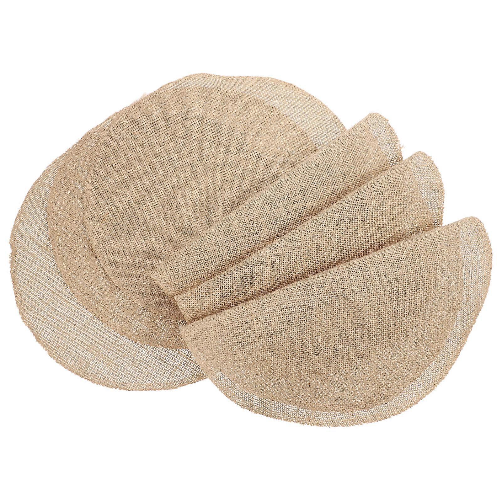 6pcs Rustic Jute Round Heat Insulation Pads for Dining Table, Kitchen Table Mats for Everyday Use, Weddings, and Home Decor