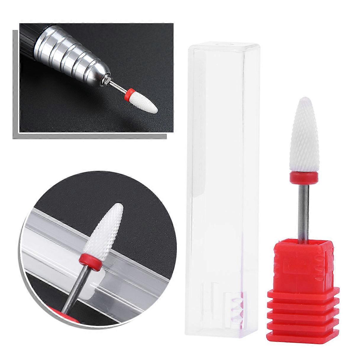 Nail Drill Ceramic Bits Conical Shape Nail Gel Wiping For Manicure Machine 1Pcs