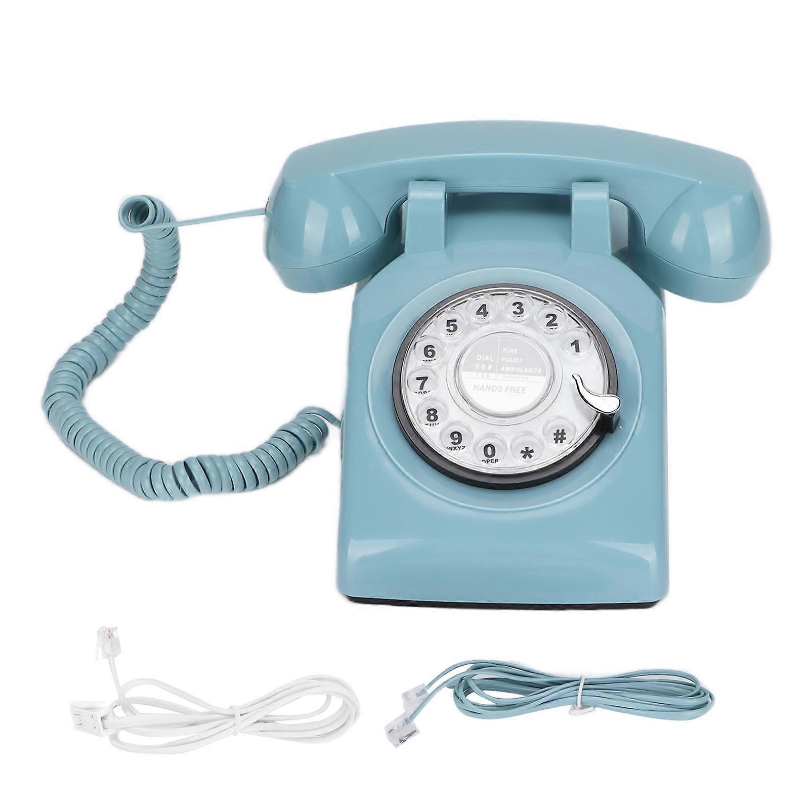 60s Retro Rotary Telephone, Classic and Antique, with Rotary Dial, Corded, Green