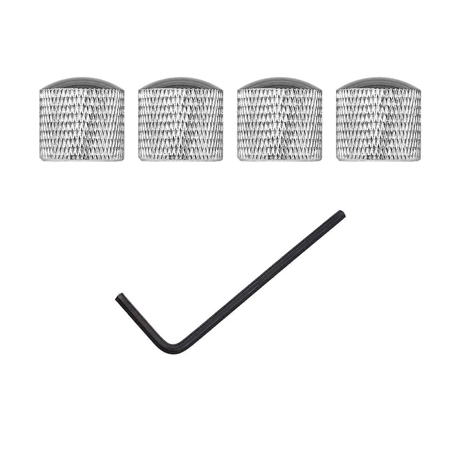 4Pcs Metal Volume Tone Control Knobs with Inner Hex Key for Electric Guitar Bass