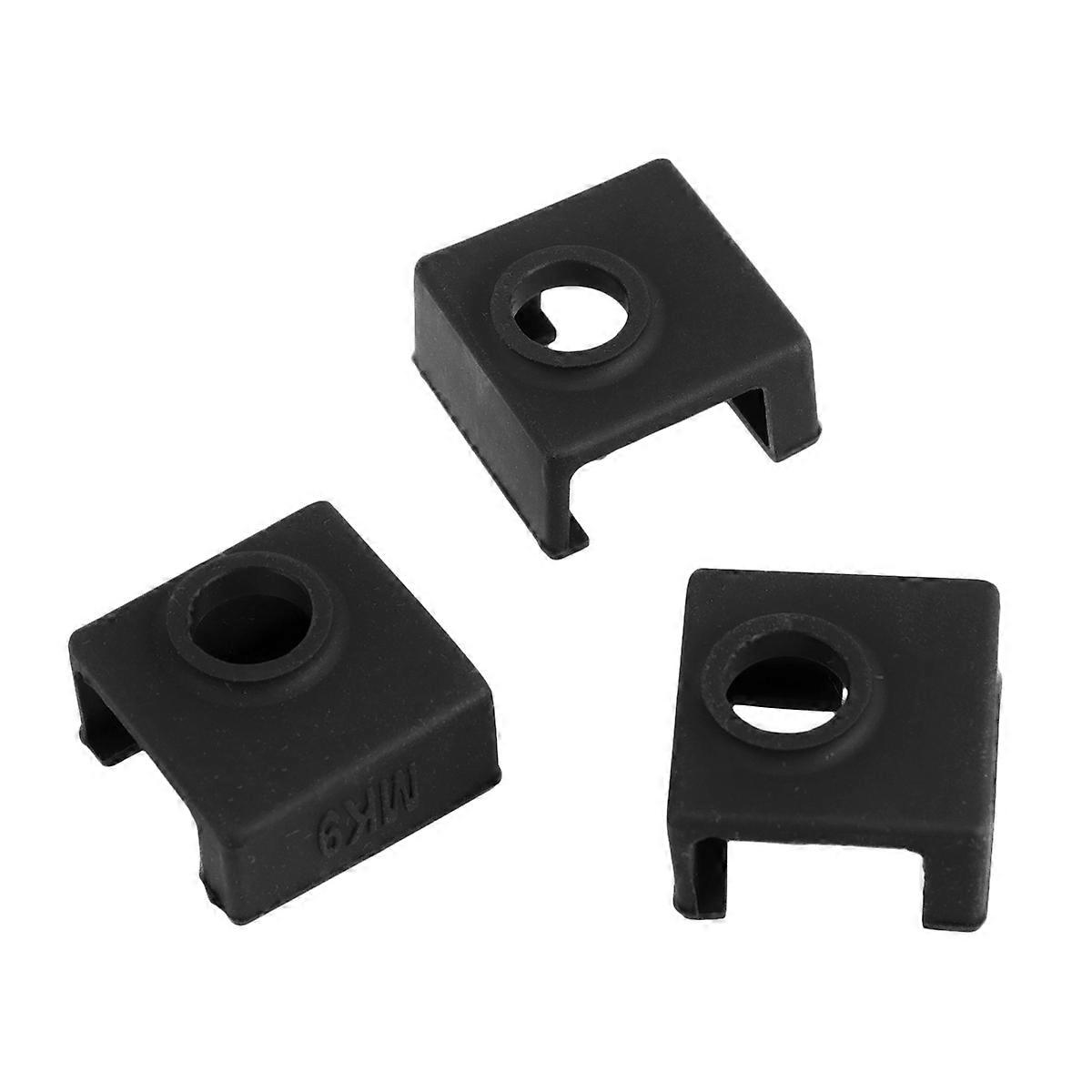 Heat Block Silicone Sleeve Aluminum Block Adiabatic for 3D Printer Heat Block 3Pack Black