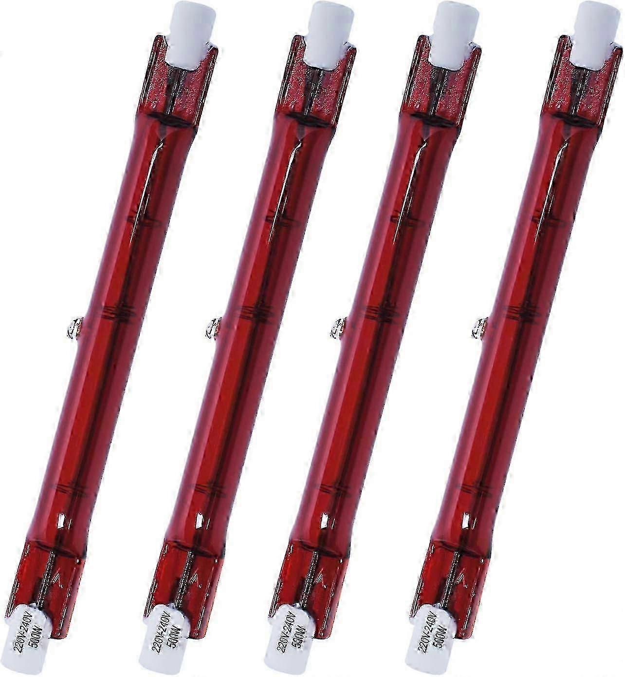 500 Watt Ruby Compatible with Heatmaster R7 Halogen Heater Bulb for Garden Heater - Pack of 4