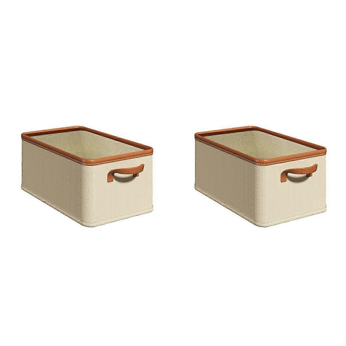 Clothing Storage Bins for Closet with PU Handles, 18L