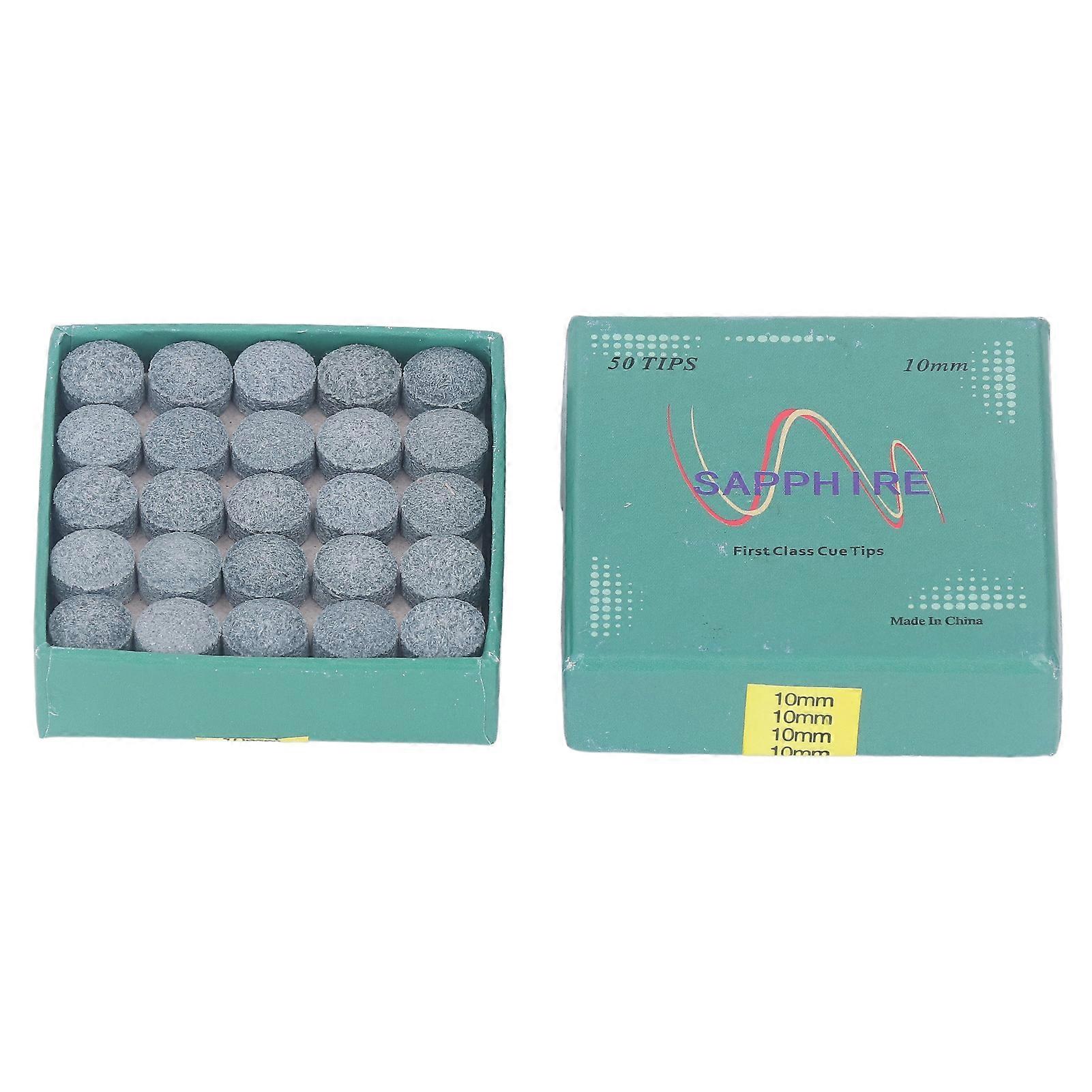 50pcs 10mm PU Replacement Tips for Pool Cues and Snooker Accessories