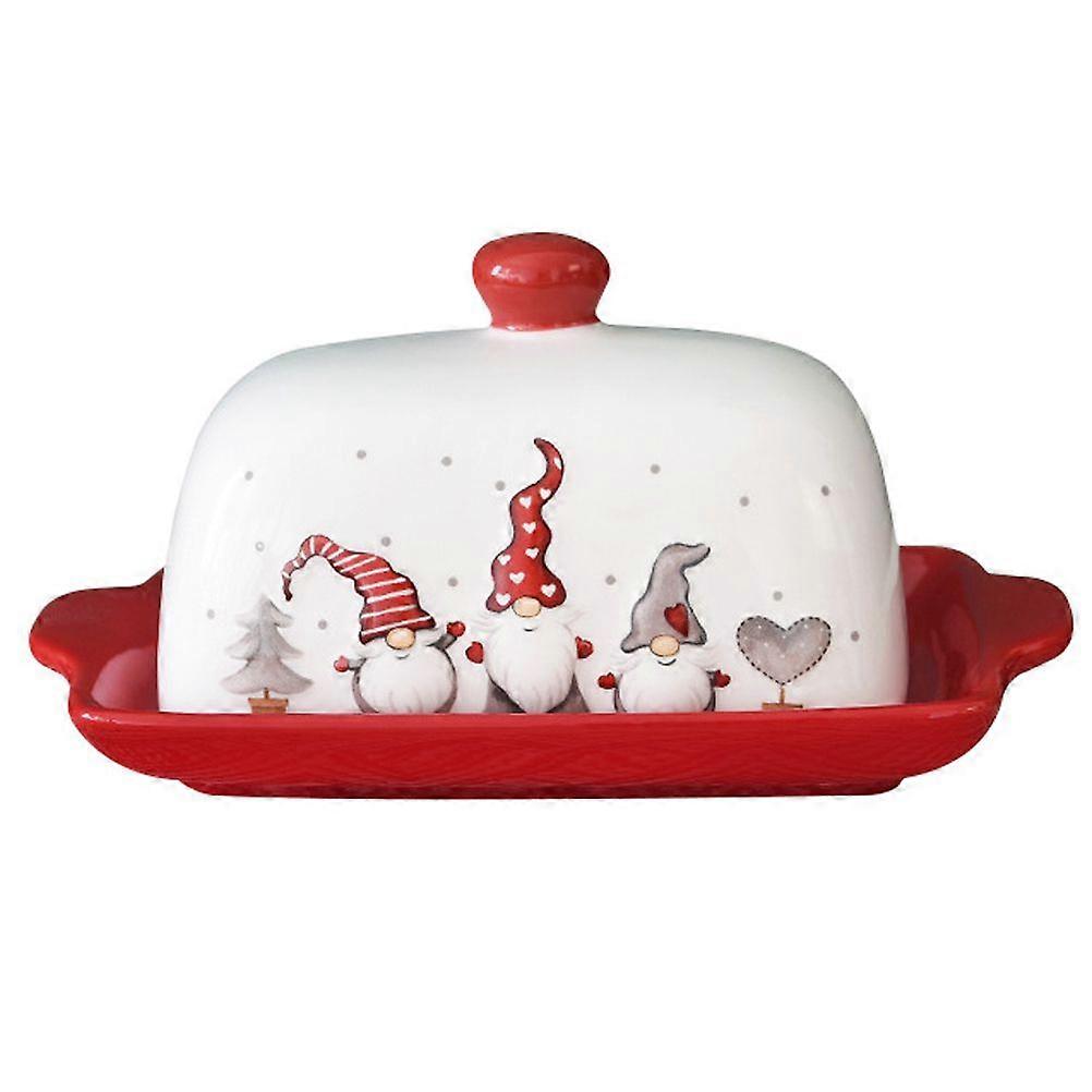 Butter Dish with Lid Christmas Style Butter Dish Ceramic Butter Keeper Container