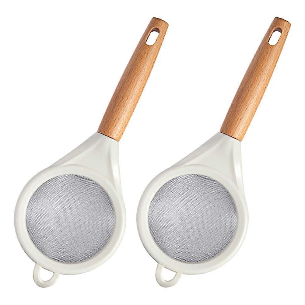 Mesh Strainer Colander Spoon For Home 25.00X10.00X6.00CM Flour Straining Ladle 2Pcs