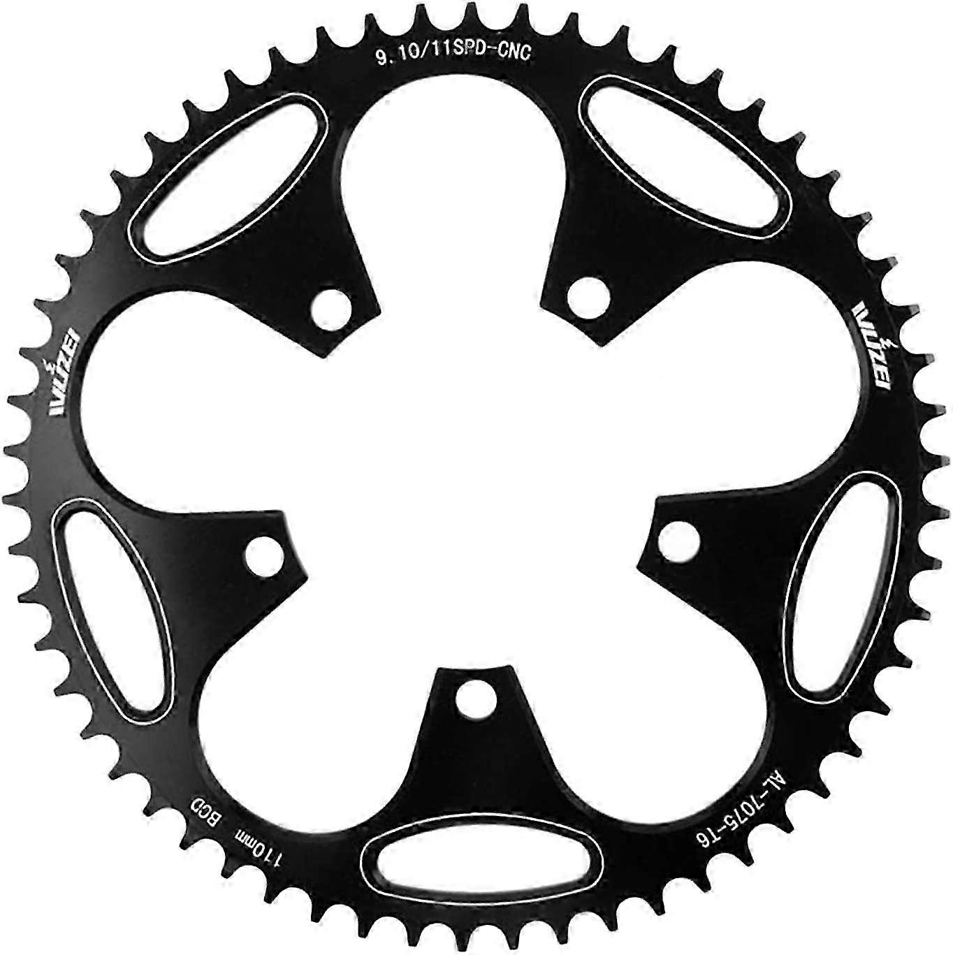 54t Round Oval Chainring for Cycling, 110 BCD Aluminum Chainring (Black, 1 Piece)������ijƷ��