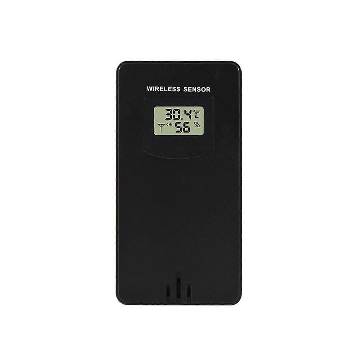 Temperature Humidity Wireless Sensor Hygrometer Electronic Digital Thermometer in/Outdoor with Weather Station Black