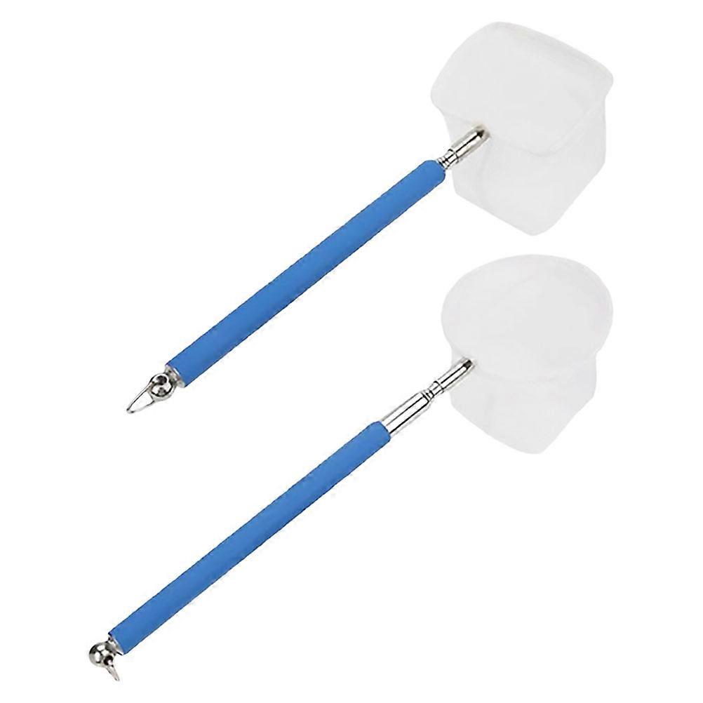 Extendable Handle For Deep Tanks Small Shrimp Net Round Mesh Aquarium Maintenance 55.00X5.50X4.50CM Stainless Steel 2Pcs