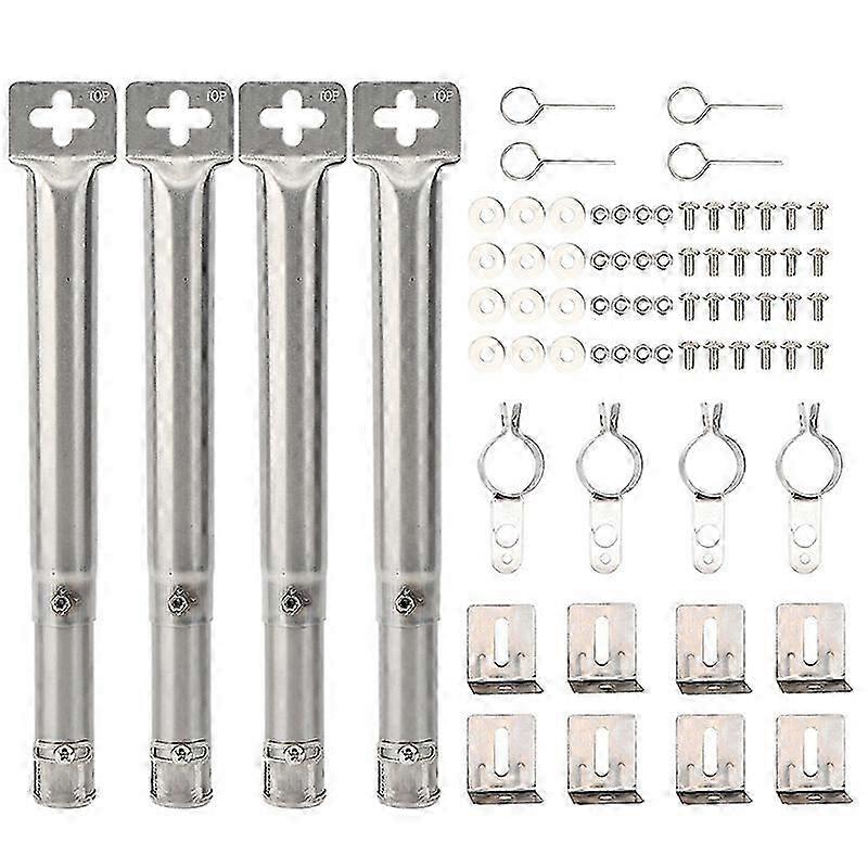 4Pcs universelt justerbart rustfritt stål BBQ gassgrill erstatning rett rørrør brenner barbec