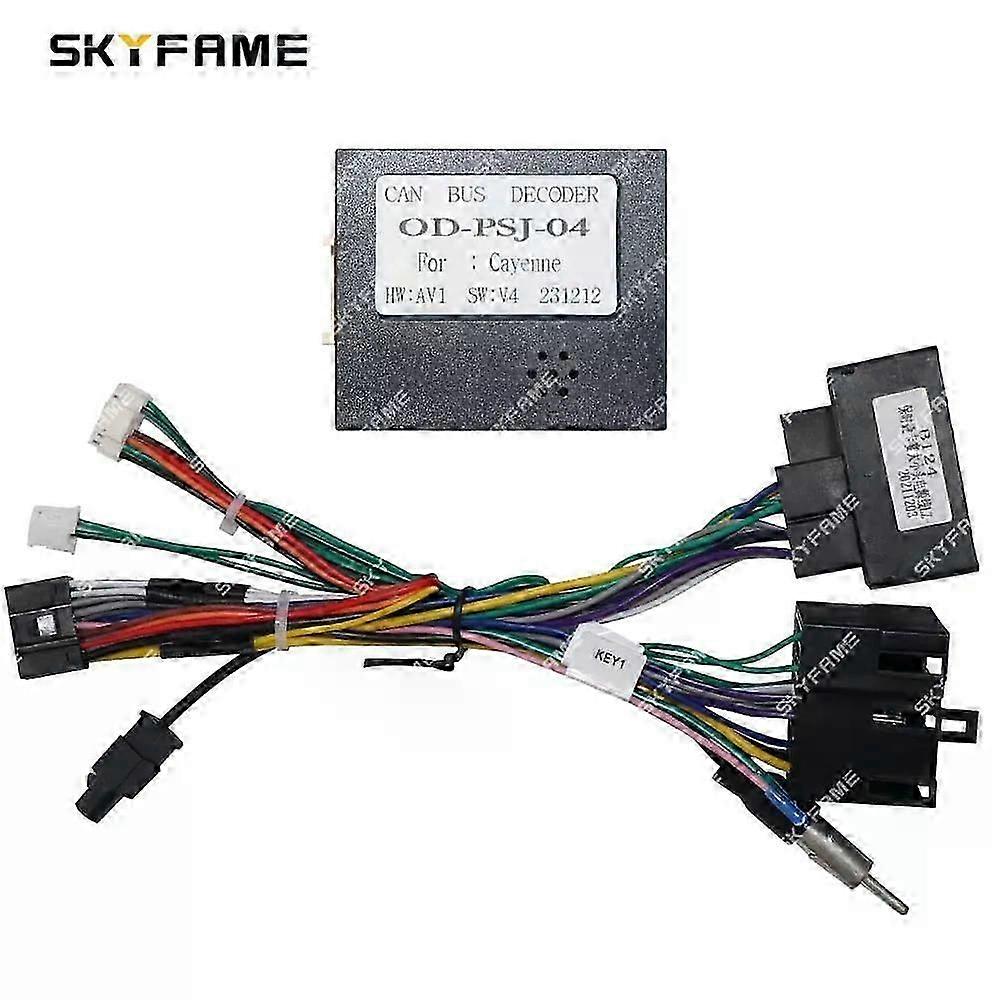 Aplica-se ao adaptador de chicote elétrico de 16 pinos do carro Canbus Box Decoder Android Radio Power Cable para Porsche Cayenne