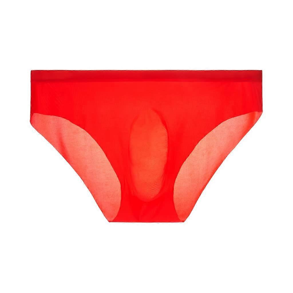 Kinkywear Men's Carnival Lingerie Breathable Seamless Briefs Ice Silk Red XL