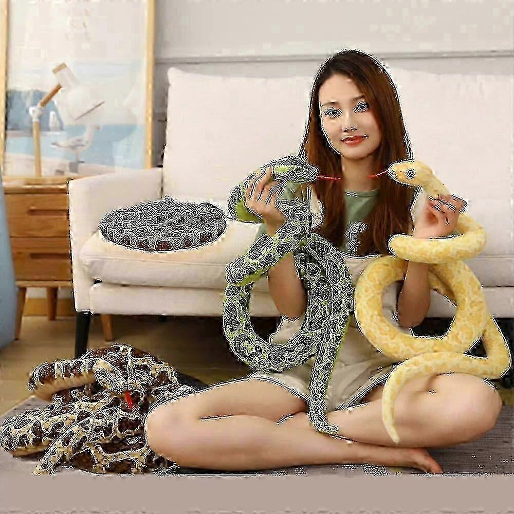 200cm/300cm Giant Snakes Plush Toy Simulation Long Golden Python Stuffed Snake Plushie Gift for Boys Home Decoration