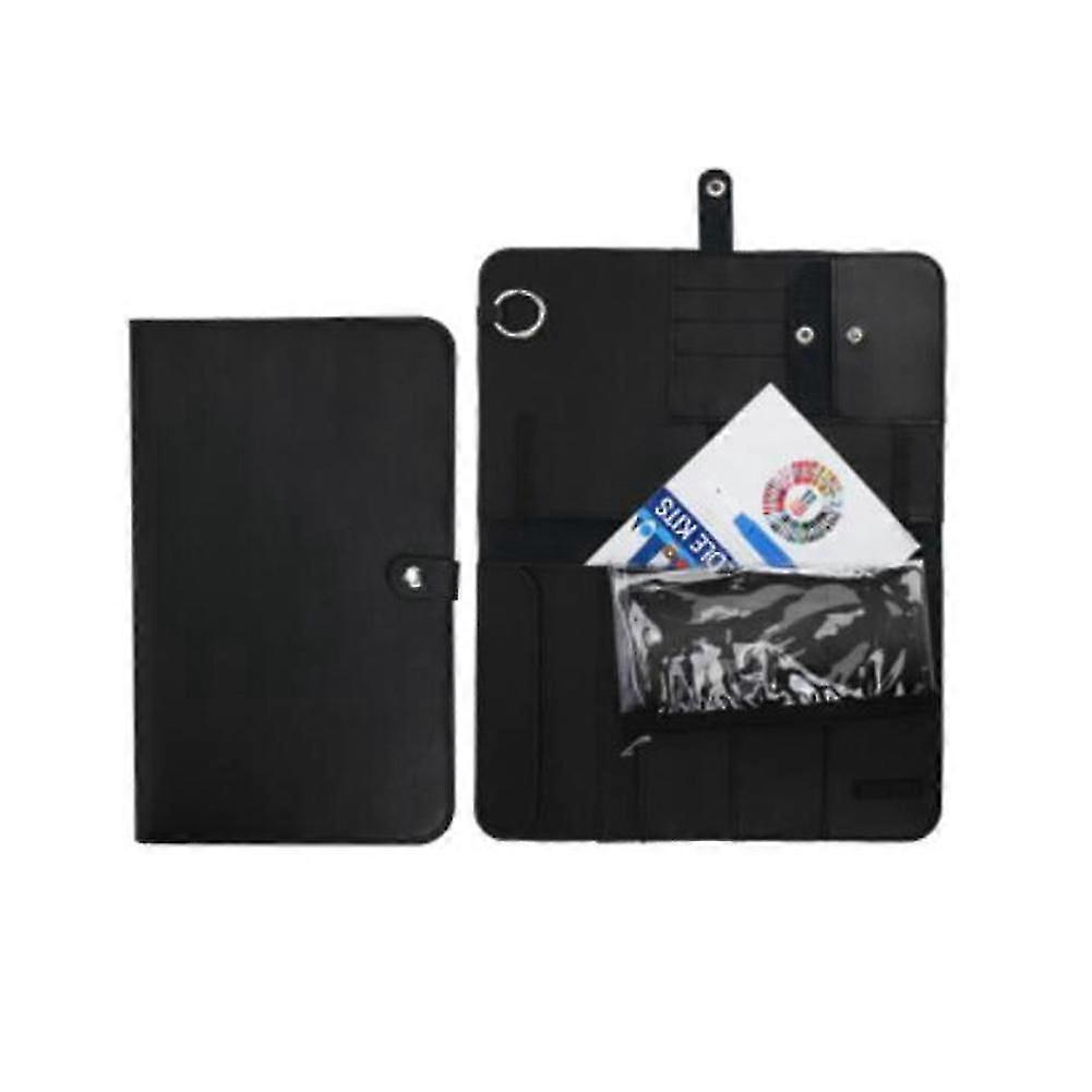 Empty Circular Knitting Needles Leather Bag For Sewing Kit- Black