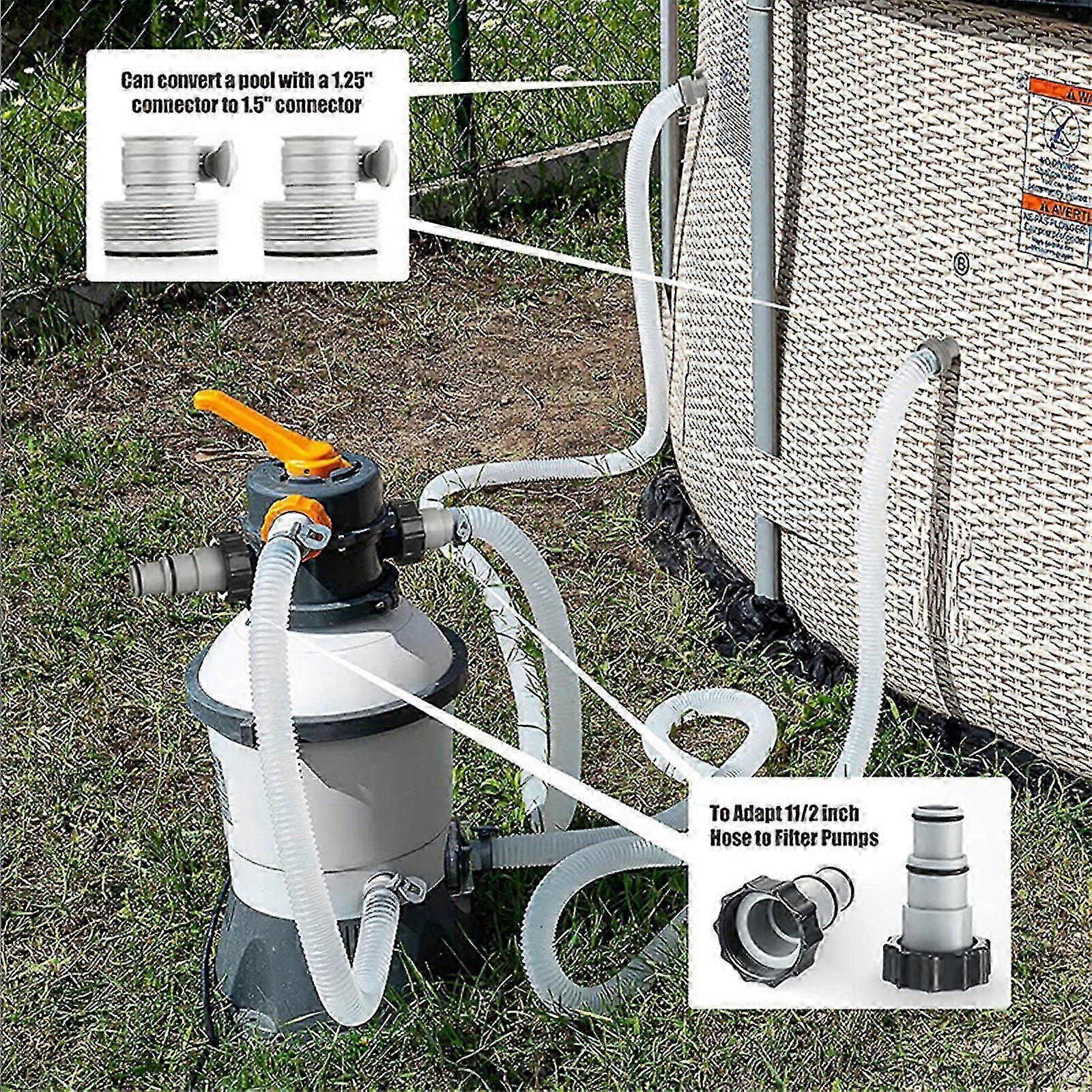Swimming Pool Filter Hose Replacement Kit with Hose Adapter Compatible with Pool Accessories