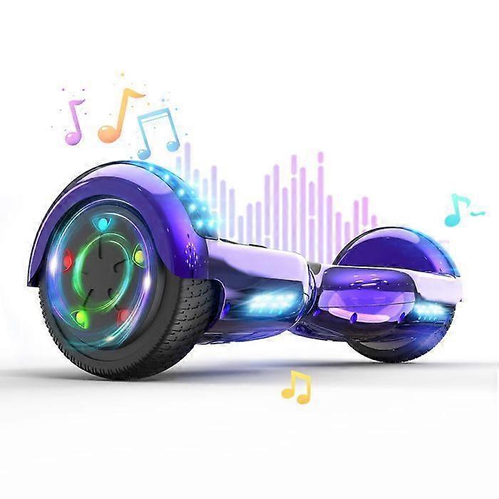 6,5 inch hoverboard met Bluetooth en LED - RCB - perfect cadeau voor kinderen paars chroom