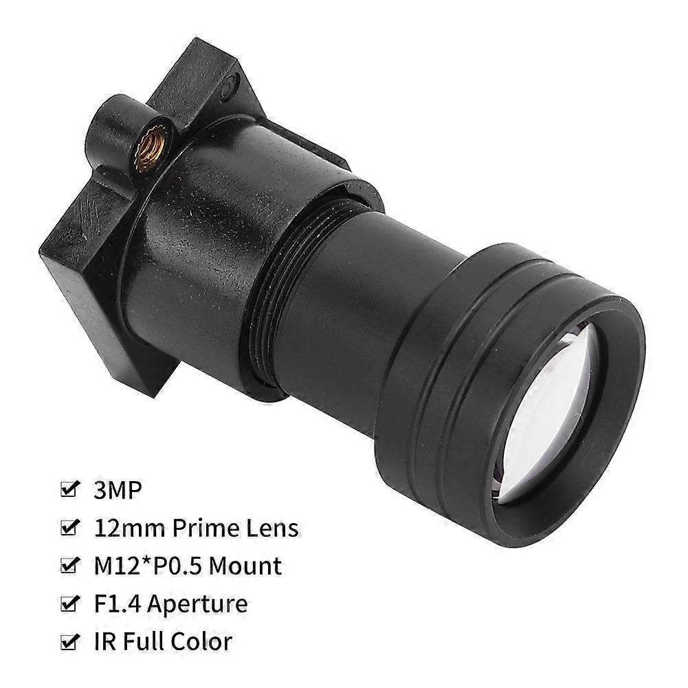 3MP IR Camera Lens Full Color 12mm Fixed Focal 1/2.5in Image Format M12xP0.5 Mounts Surveillance