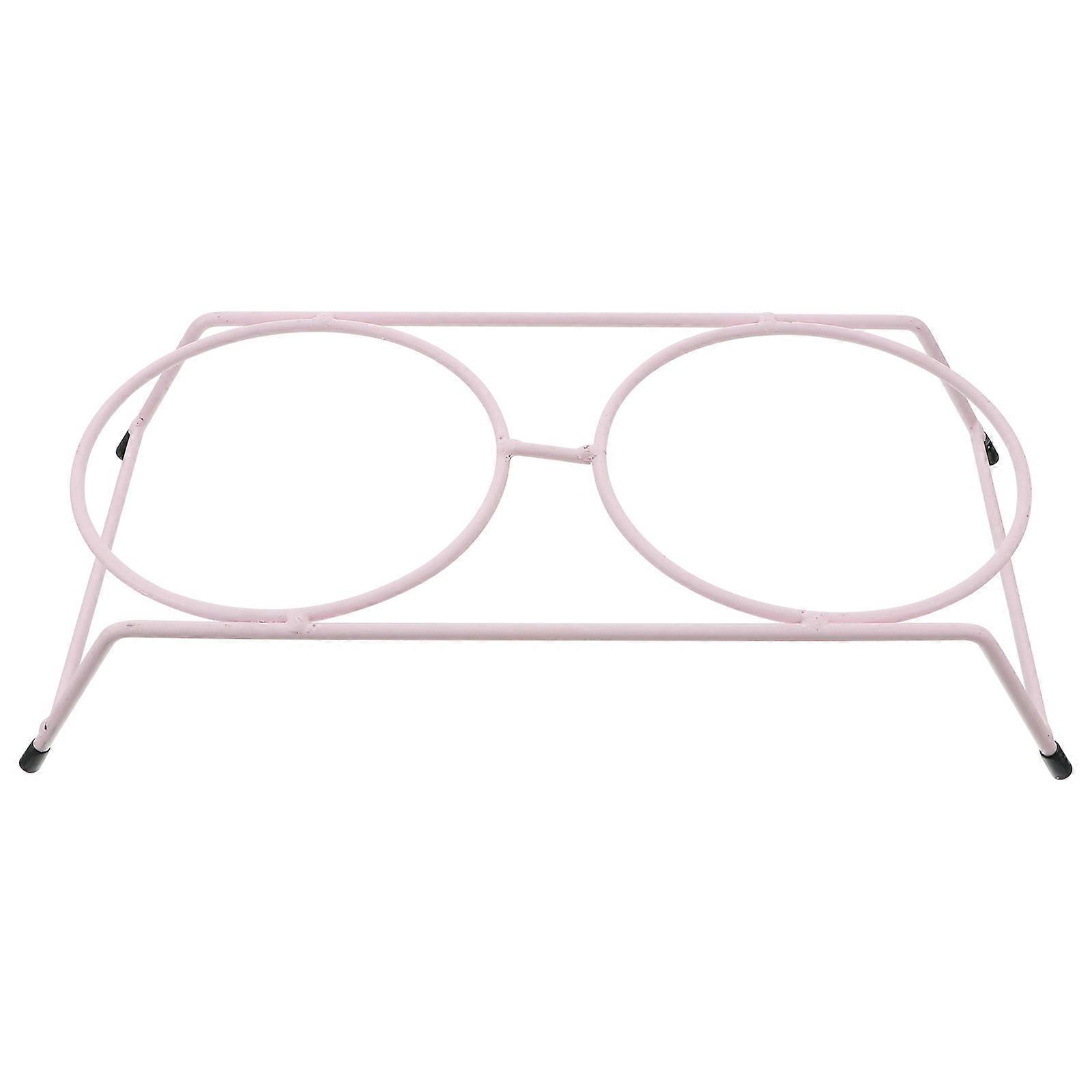 Pink Raised Pet Feeder Stand for Comfortable Dining Experience Suitable for Cats and Dogs