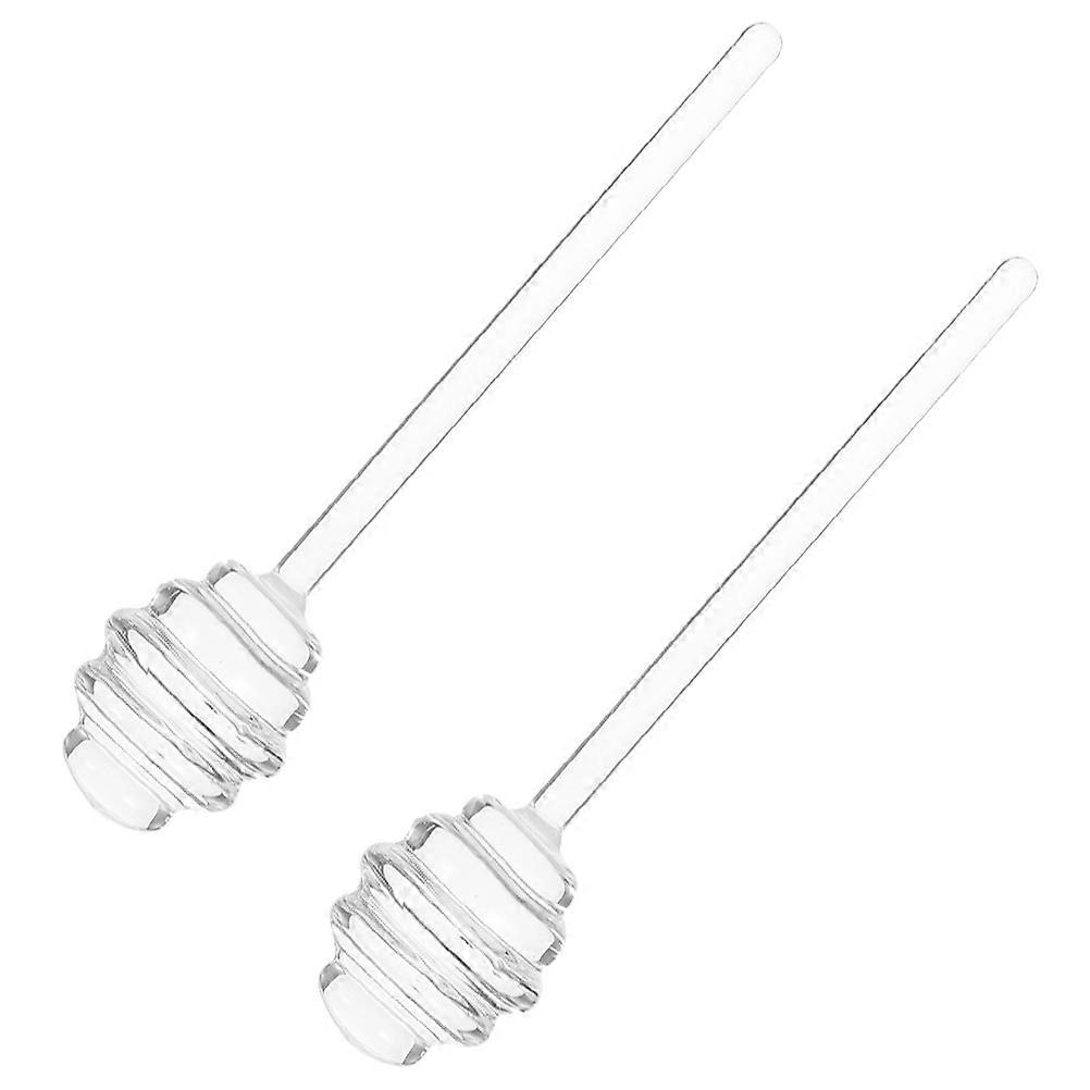 Transparent Honey Dippers Stirring Sticks Set of 2 , Easy to Clean, Ideal for Honey, Jam, Syrup Essential Kitchen Accessory