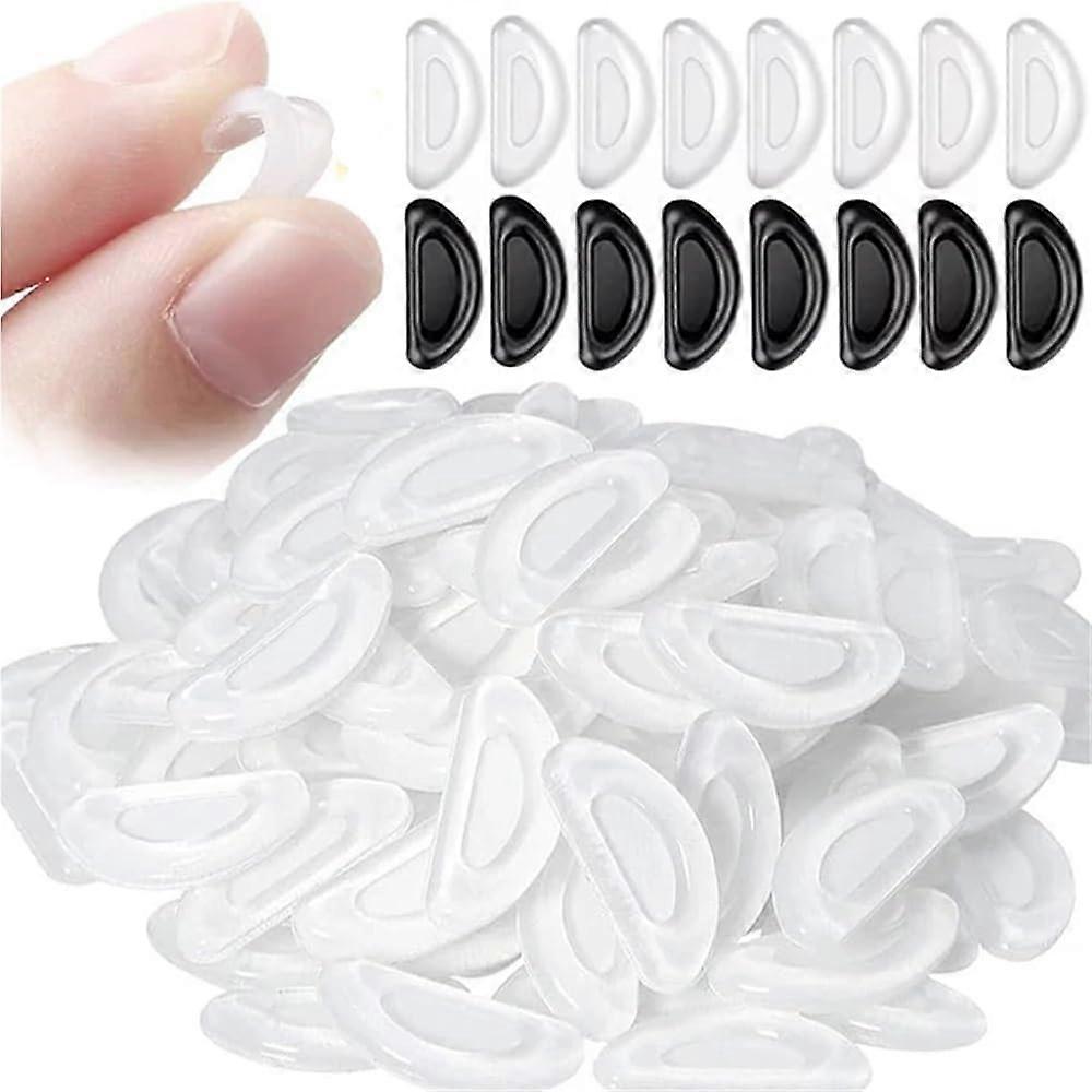 Silikon Nasenpads Selbstklebend Rutschfest Transparent Für Brillen Zubehör Schwarz 60 Stück 10x60 Stück