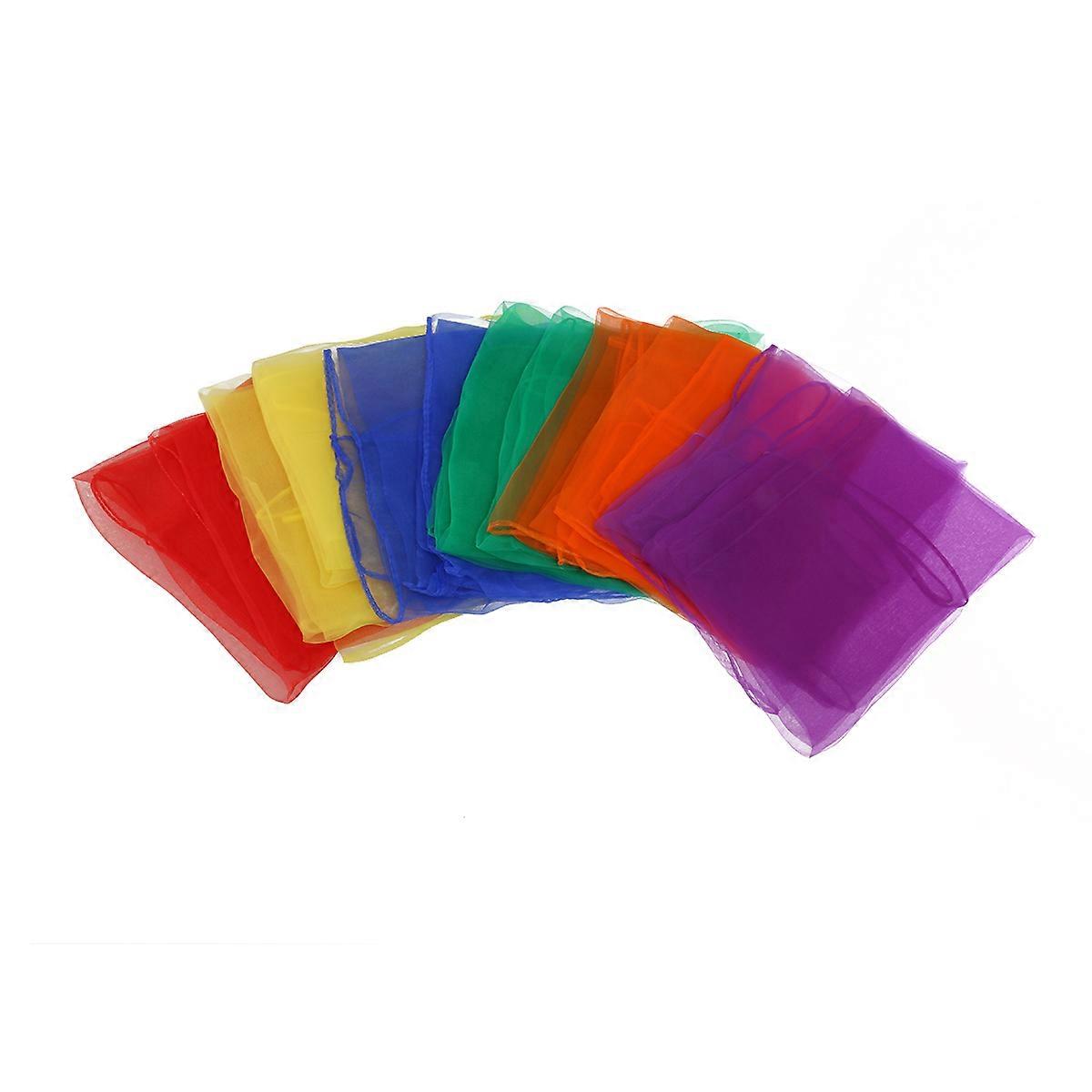 Juggling Accessories Mini Square Silk Fabric Squares Decoration For Dance Group Performances Children Play Scarves 36Pcs