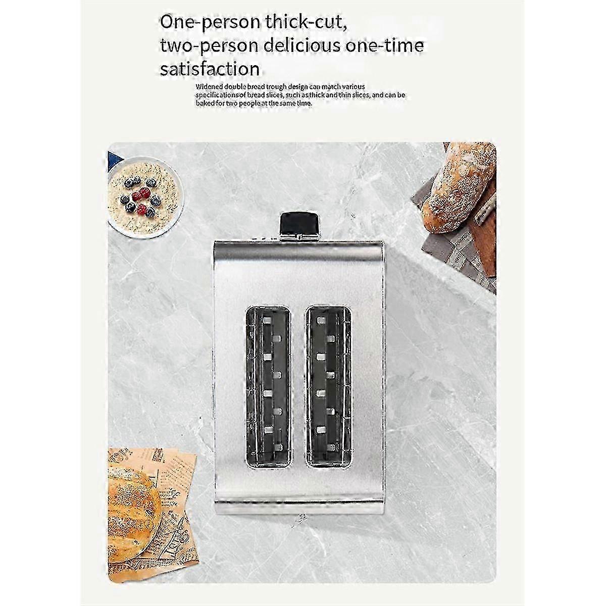 2 Slice Toaster with Auto Shut Off - Extra Wide Slots and Removable Drop-Down Crumb Tray with Cance js