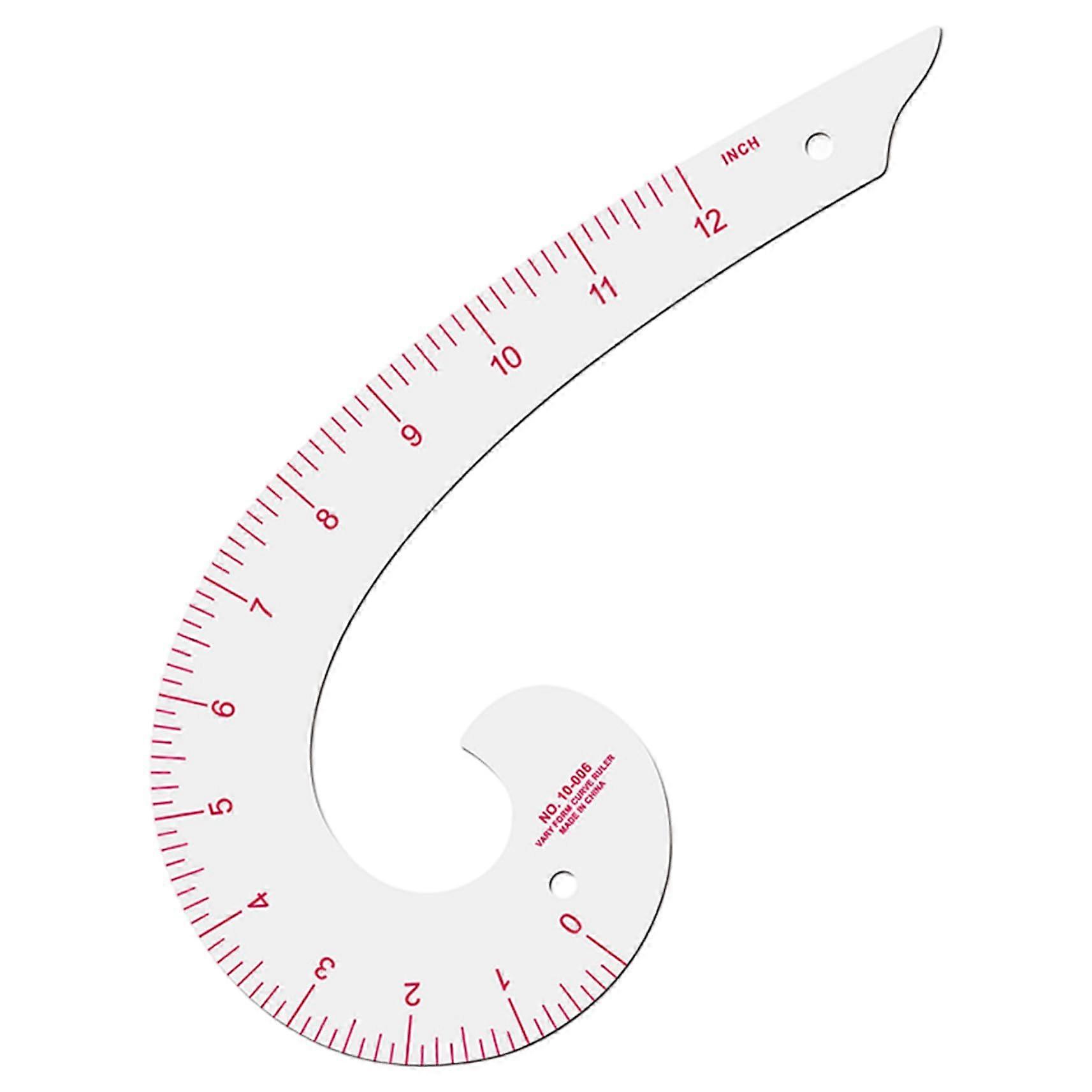 French curve ruler, 4, 7inch plastic quilt ruler with clear scale, sewing accessories for pattern making, beginner tailor designer, French curve