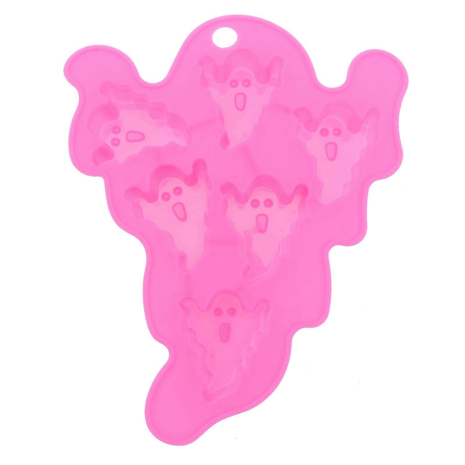 Silicone Halloween Molds Baking Tool With Ghost Patterns For Home Use Non-Stick Pink Size 14x7x7cm 1Set