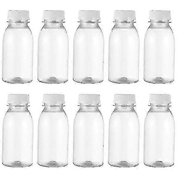 10pcs 200ml Transparent Plastic Milk Storage Bottles Beverage Drinking Bottles-yu