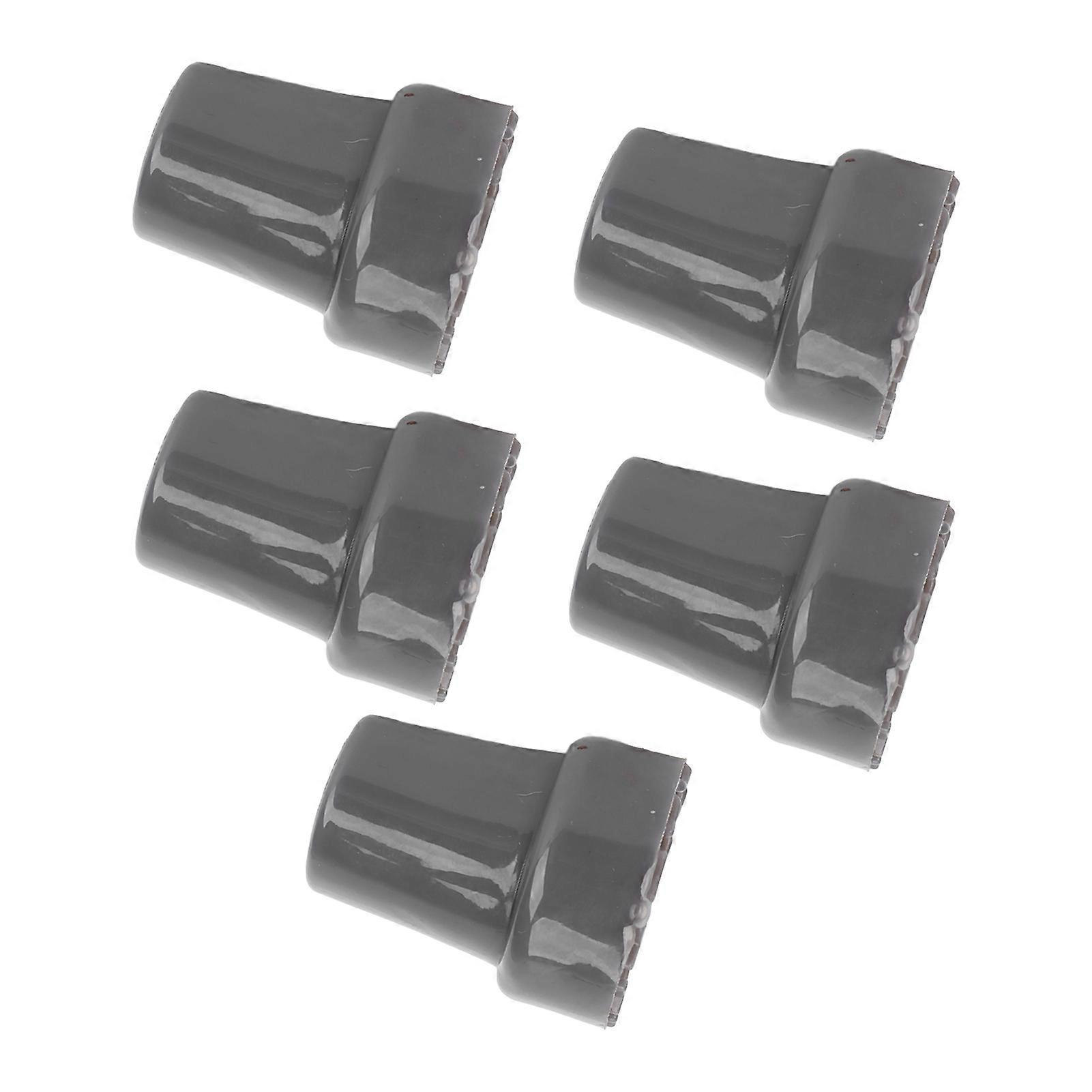 5PCS 22mm Single Angle Cane Tips Imitation Tire Texture Preservative Nonslip Rubber Translucent 7/8in Crutch Tips for CaneGrey