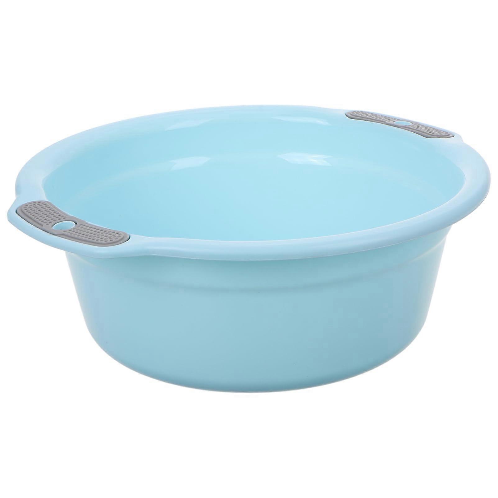 Plastic sink with double handles, babyfriendly versatile basin for washing fruits and feet in the kitchen