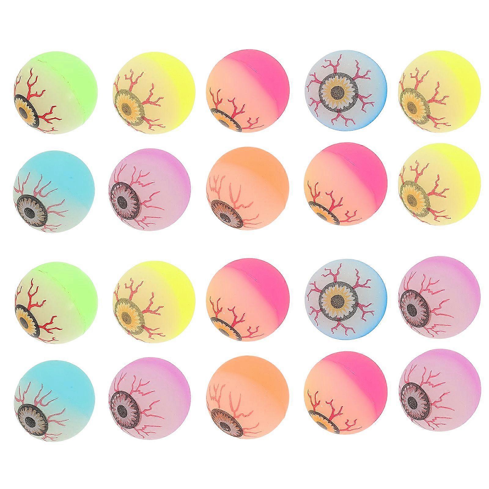 25 Pcs 30mm Funny Toy Balls Eyes Bouncy Ball Floating Bouncing Ball Children Elastic Ball of Pinball Bouncy Toys (Random Color)