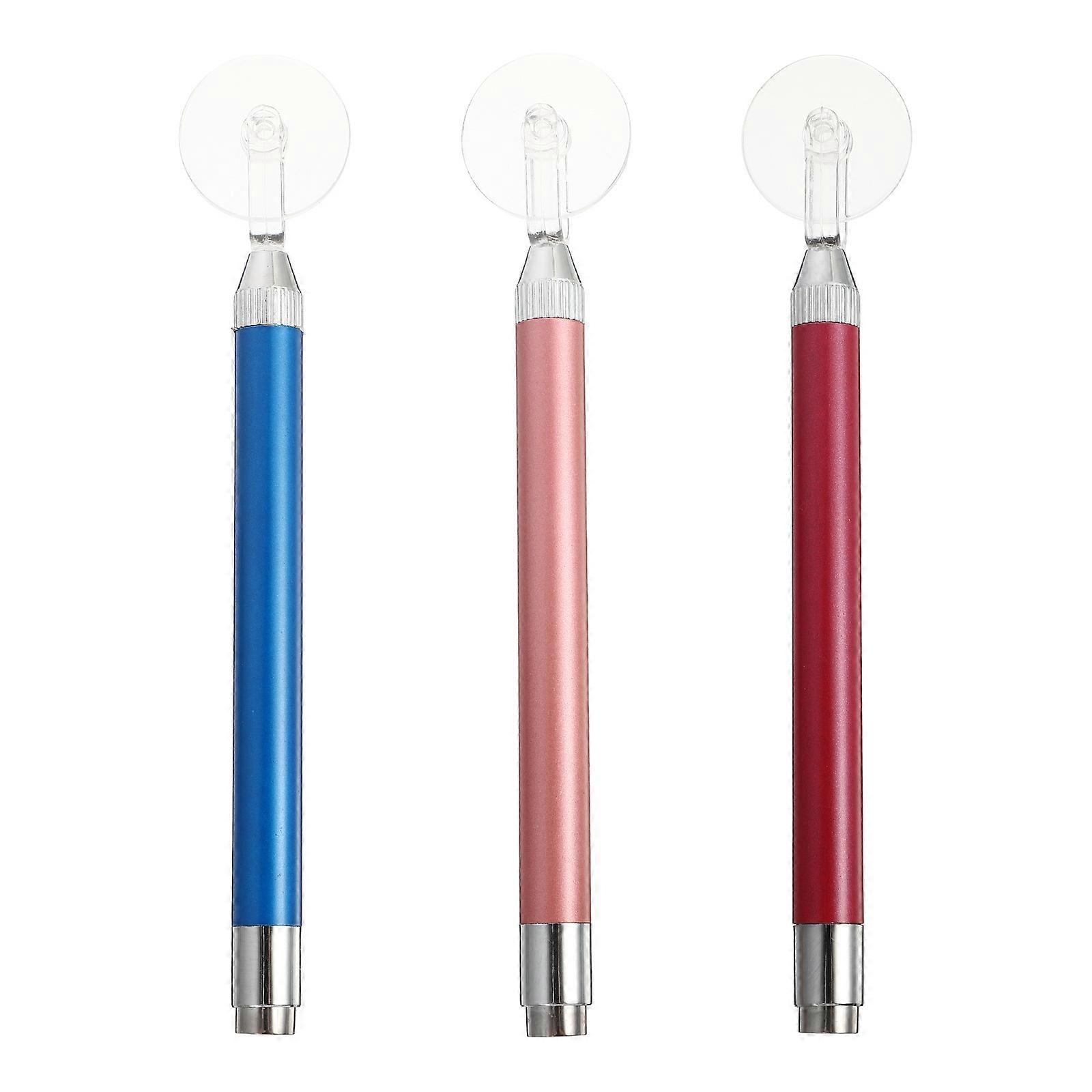 3pcs Portable Rhinestone DIY Pen with Illuminated Scroll Wheel for Diamond Art, Durable Tool for Crafting, Manicure & Mobile Decoration