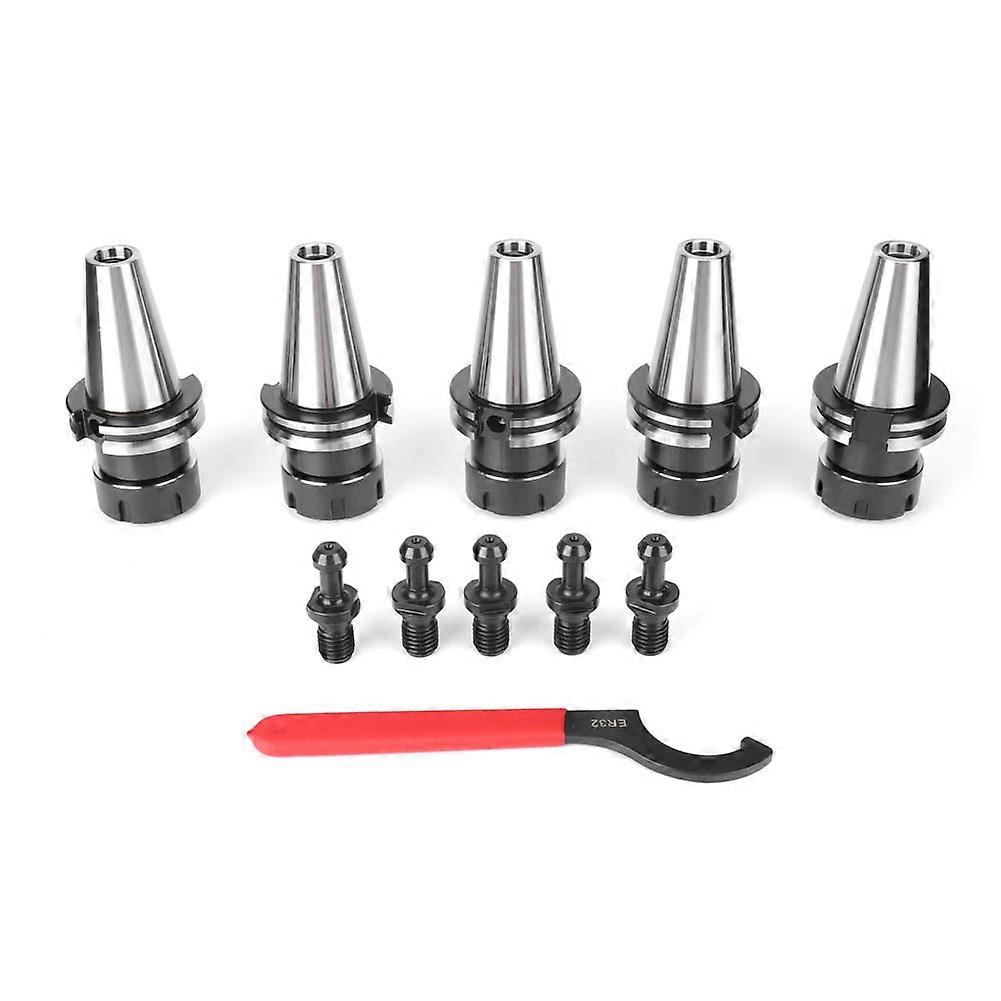 5 Pcs CAT40 ER32 Accurate Collet Chuck 1/10 with Pull Stud Set 20000RPM for CNC Lathe