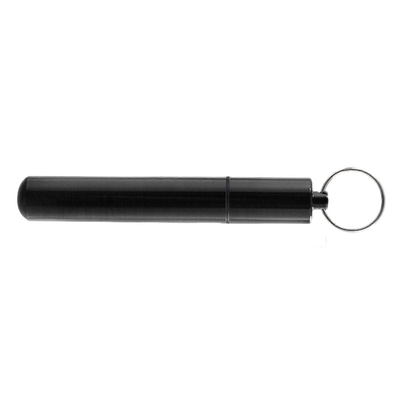 Metal Cigarettes Container with Keyring Durable Cigarettes Box Aluminums Alloy Cigarettes Storage Tubes Pills Box Case 4 pack Black