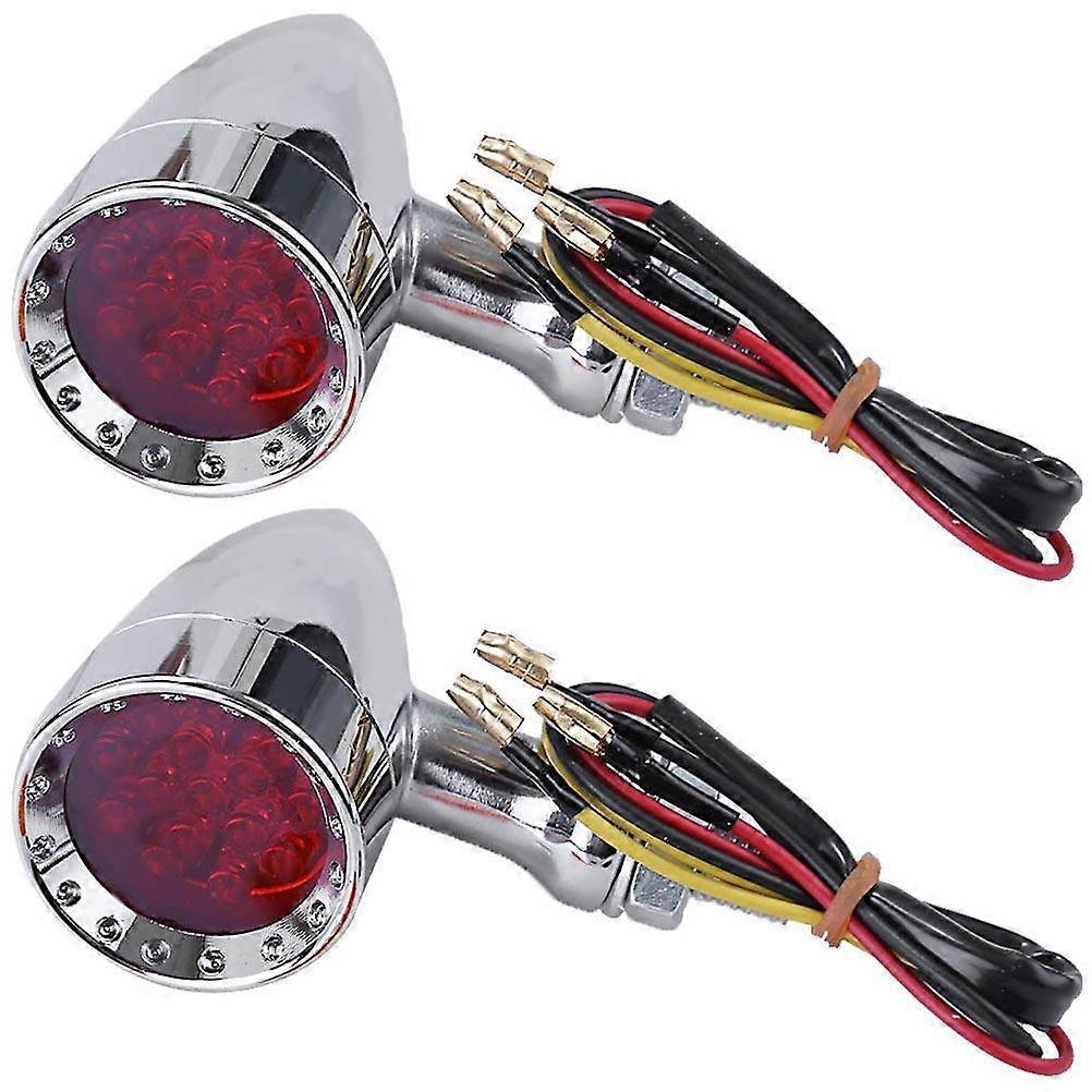 Motorcycle Retro Turn Signal Lights for Bike Gear Red Color 1 Pair 12V