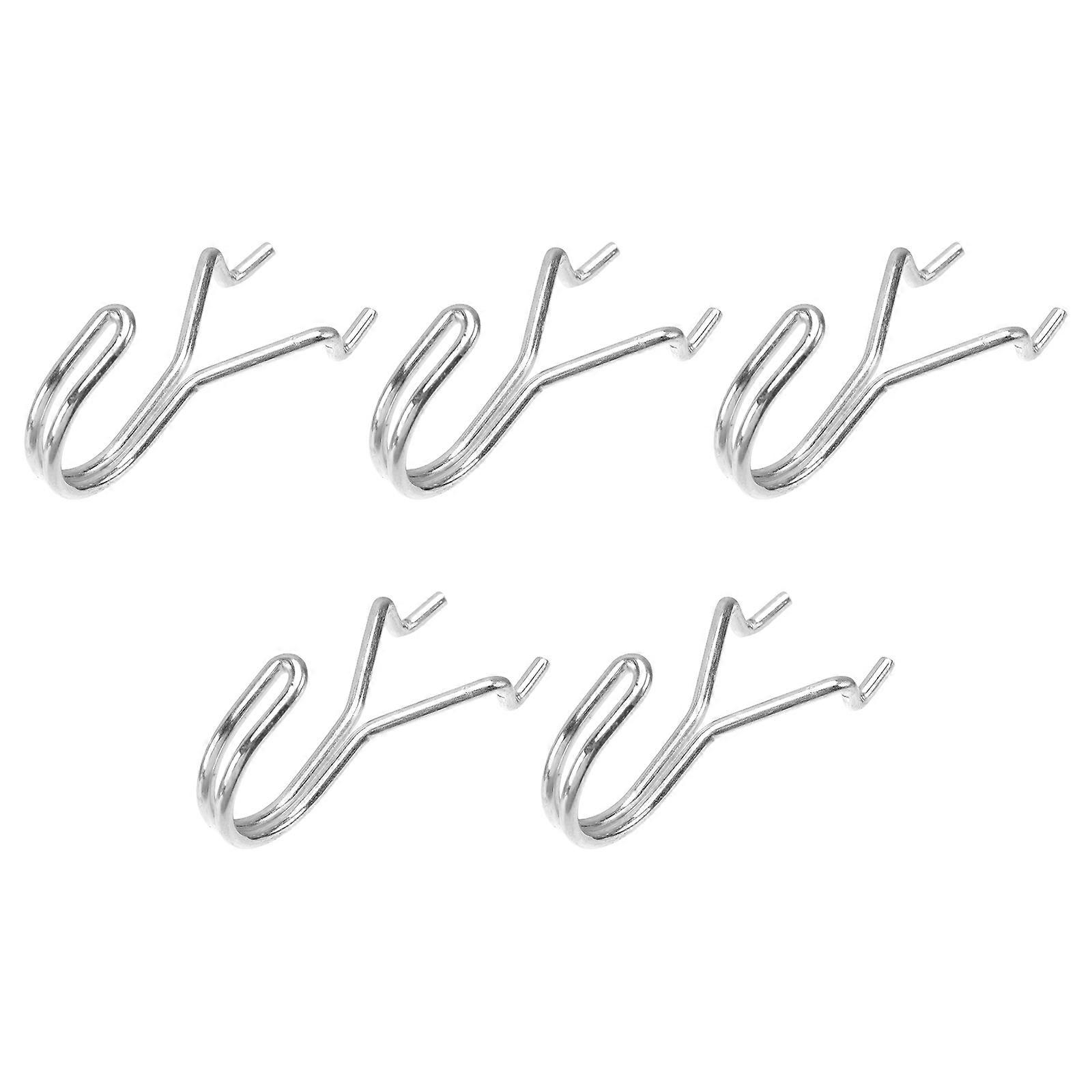 Metal Hooks Shelf Accessories V-Shape Silver 6x2.3cm Workbench Use 5Pack