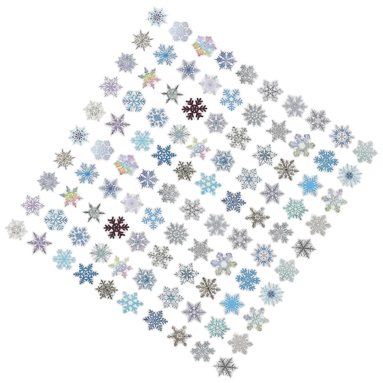Window Snowflake Decals Christmas Atmosphere Creation Assorted Color 100Set