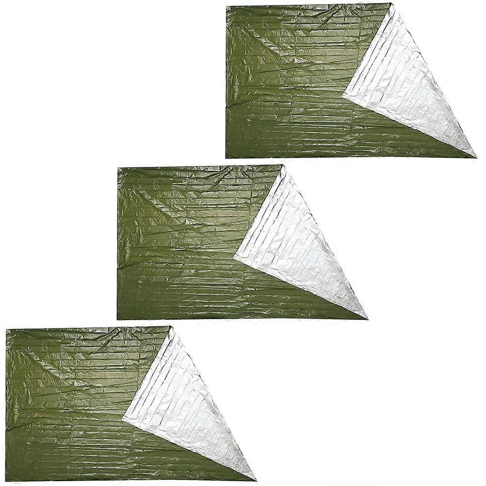 Emergency Thermal Insulation Blanket Kit Lightweight Foil Blankets for Outdoor Camping, Hiking, Marathons, and Survival Situations (3pcs)
