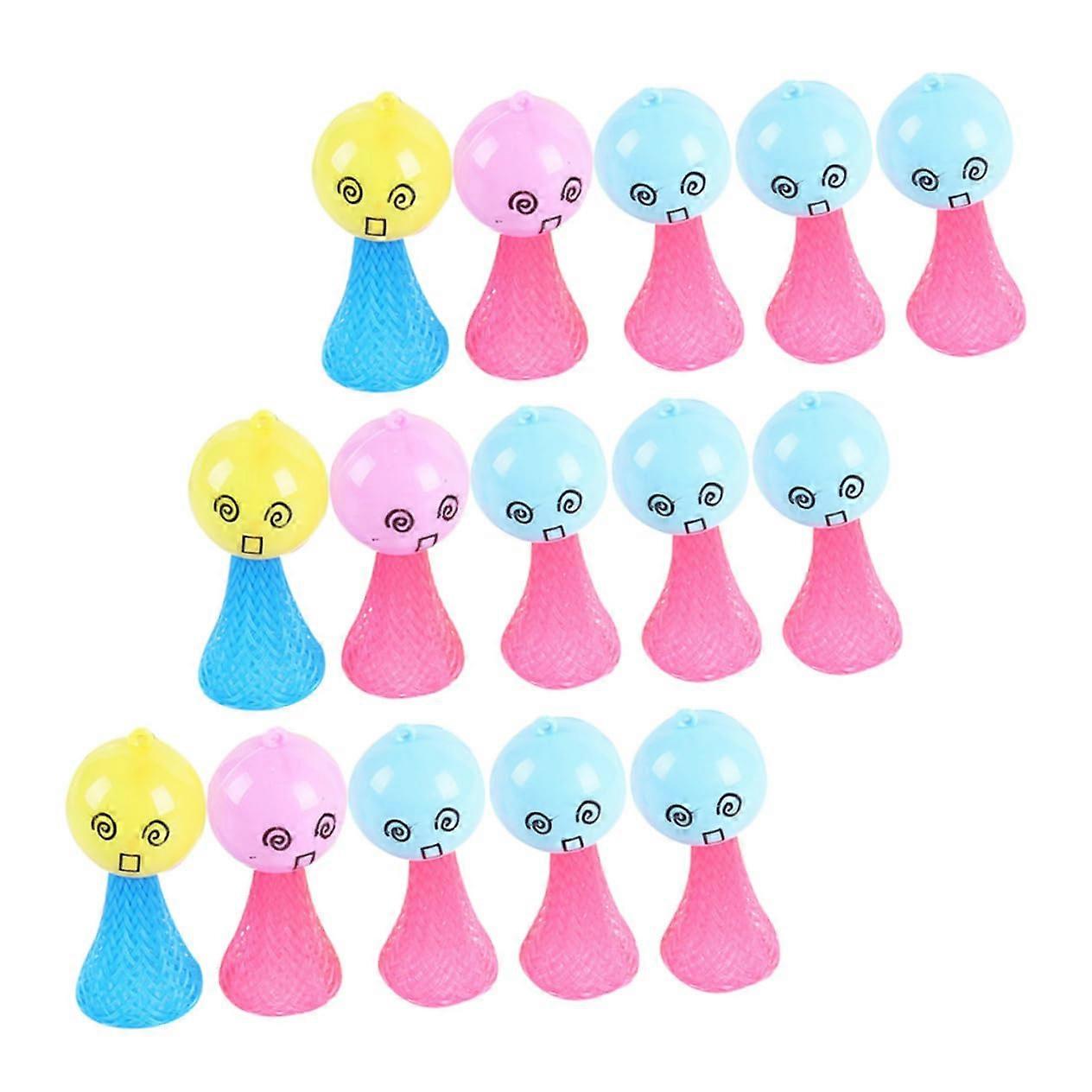 Pack of 24 Villain Ejection Toys, Children's Toy Made of Plastic, Funny Bouncy Toys, Spring Launcher, Bouncing Jumping Feather Toys, PP