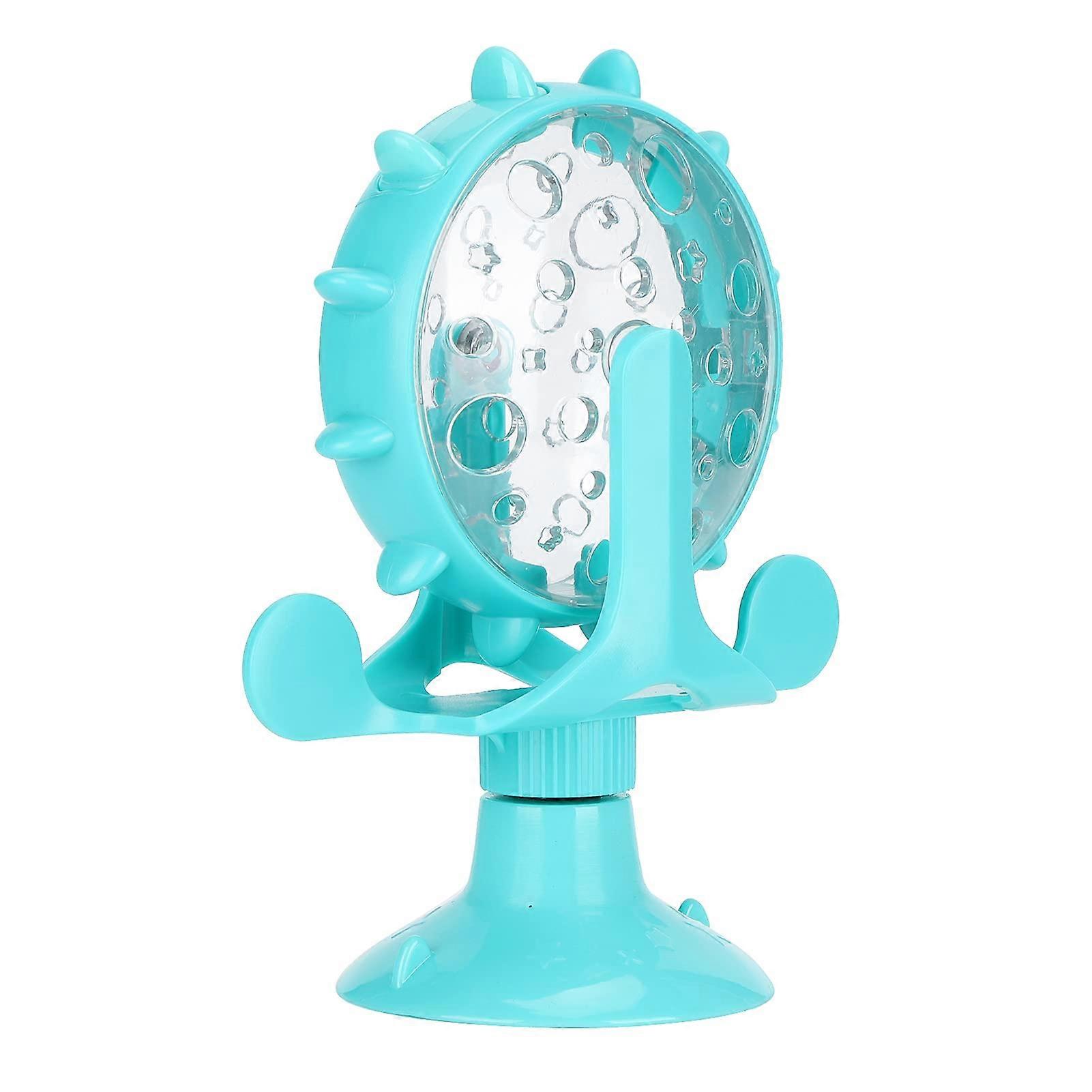 Toy for dispensing pet food, dispenser wheel, slow feeding toy, dispensing windmill for cats (blue)