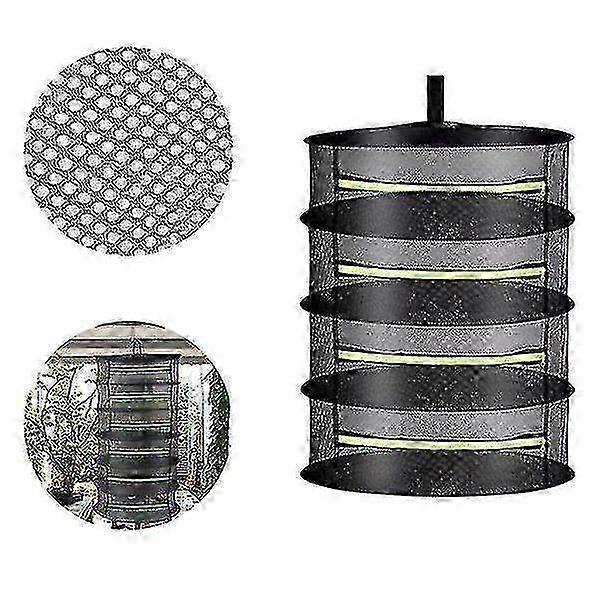 2 4 6 8 Layer Mesh Drying Rack with Zipper for Herbs Flowers Plants Hydroponics Hanging Dryer Net Black