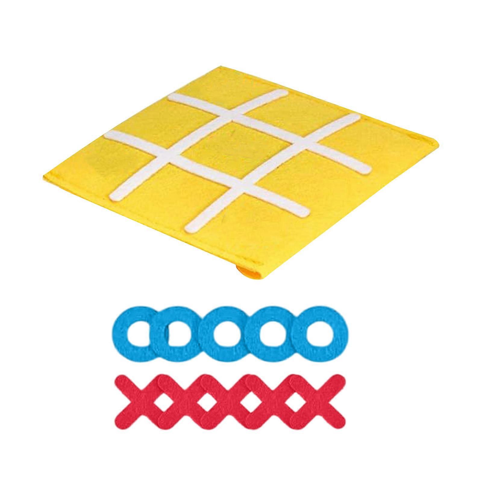 Travel Chess Game Board Toy Traditional TicTacToe Board Game Toy Enhances Childrens Logical Reasoning Strategy Ability Yellow
