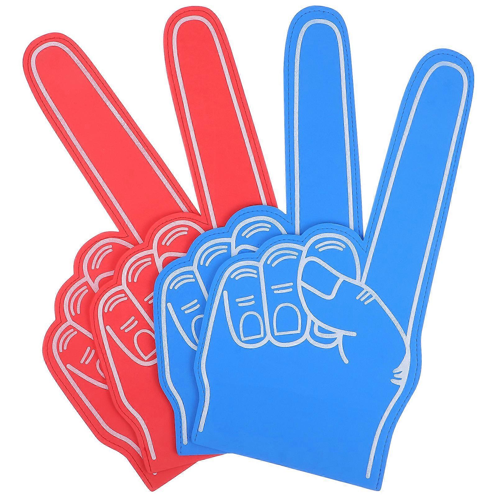 4pcs Giant Foam Fingers Slip Eva Cheerleading Props Wear Resistant Sports Party Accessories for Football Fans Game Day Cheering
