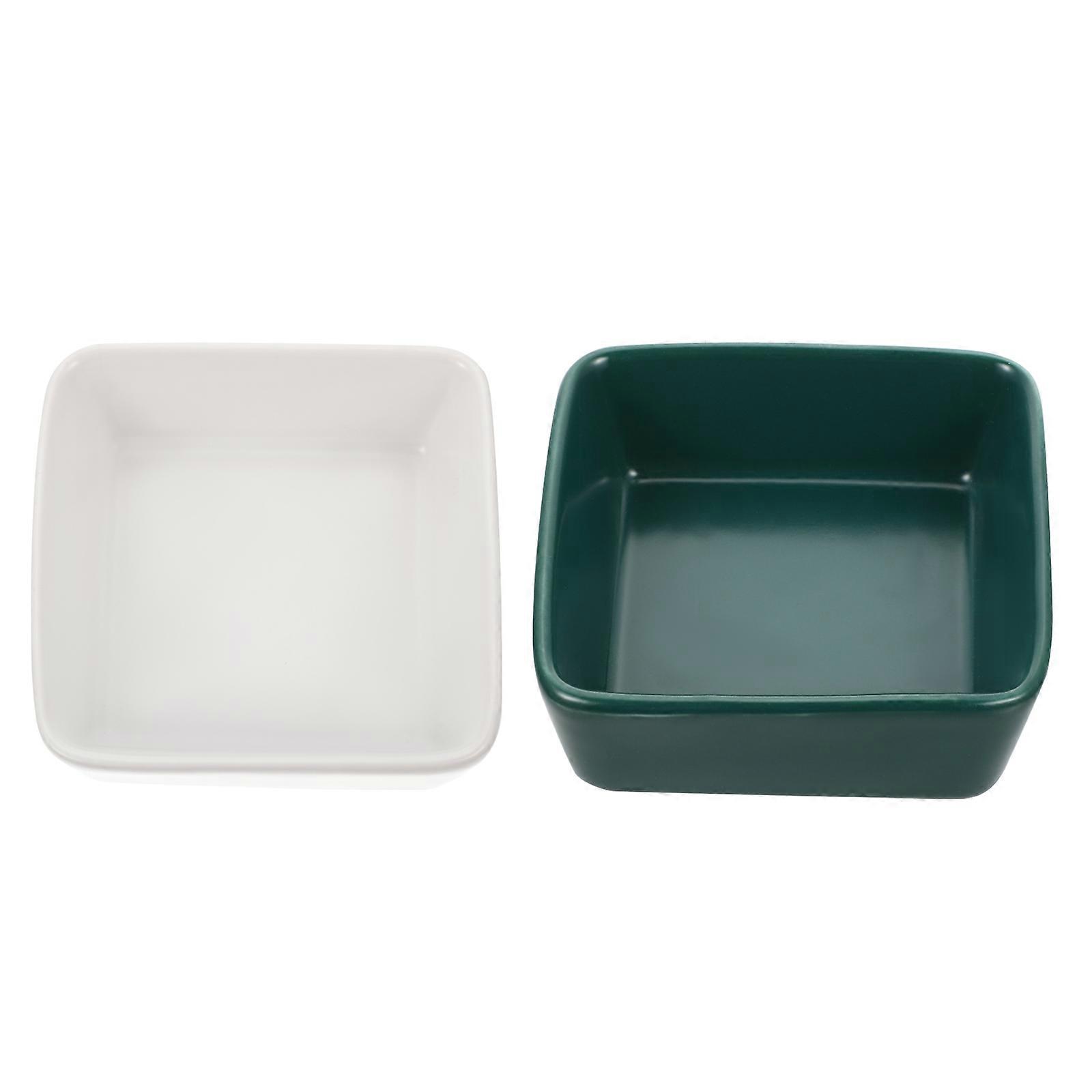 2pcs Ceramic Bowls for Small Pets Food and Water Dishes for Hamsters, Guinea Pigs and Other Small Animals, Solid Color Mini Bowls