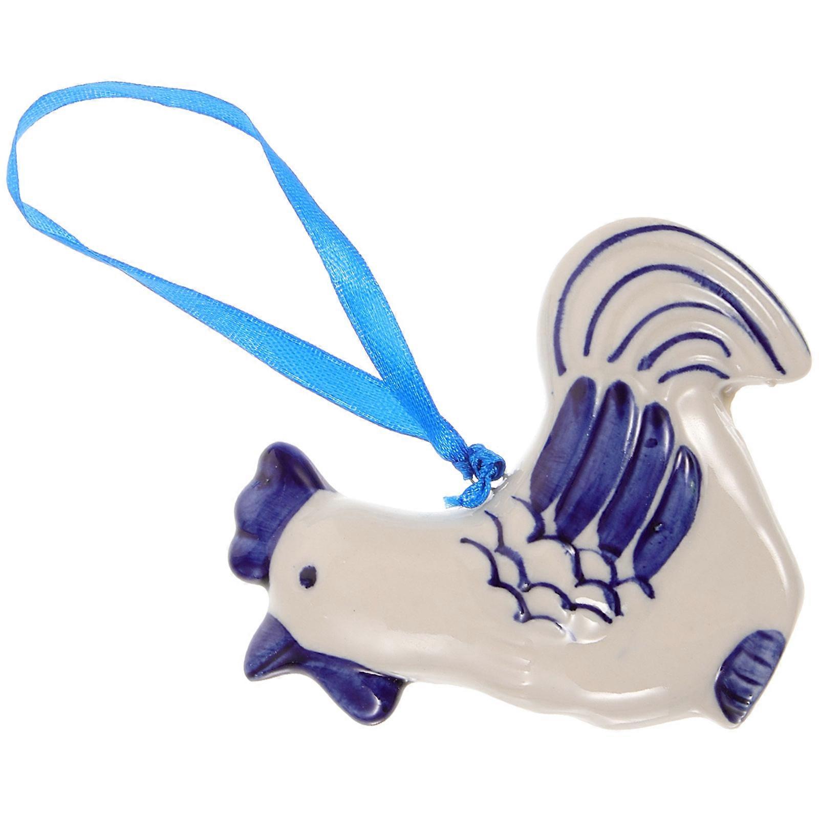 Ceramic Rooster Ornament for Decor Assorted and Car Charm 6 Inch