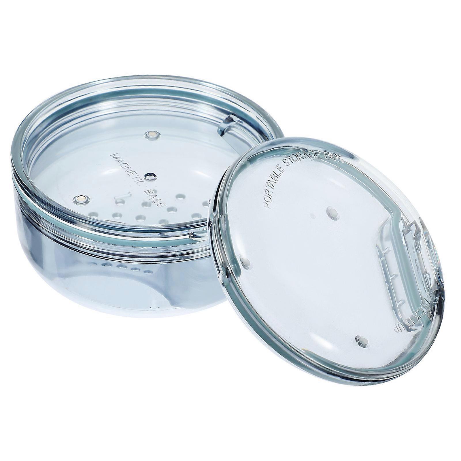 Retainer Tray Case Denture Storage Case For Grandparents Travel Use 9.50X9.50X6.00CM 1Pack